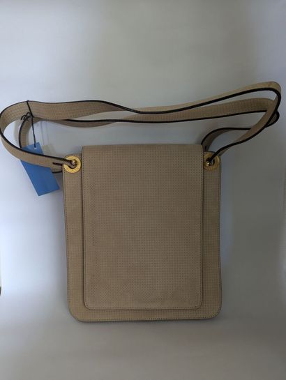 LANVIN. Sac à bandoulière marron en cuir...