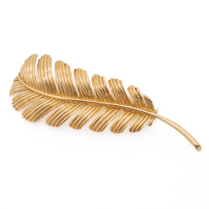 Broche en or jaune (750) 18K figurant une...