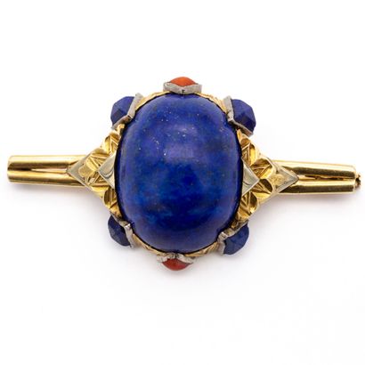 Broche en or deux tons 18 K (750) art déco,...