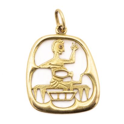 Pendentif en or jaune (750) 18K à motif Egyptien.
Poids...