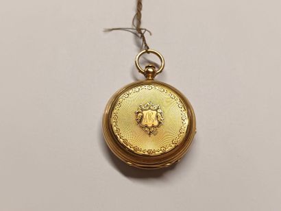 Montre de col or jaune (750) 18K deux coques...