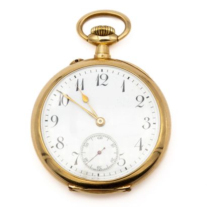 Pocket watch in 18K (750) yellow gold.
Two...