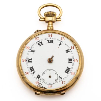18K yellow gold (750) gousset watch, two...
