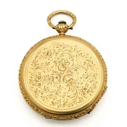 18K (750) yellow gold two-shell collar watch,...
