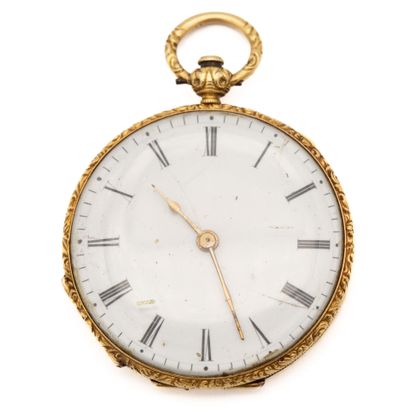 18K yellow gold (750) collar watch.
Small...