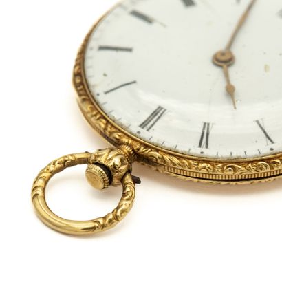 18K (750) yellow gold two-shell collar watch,...