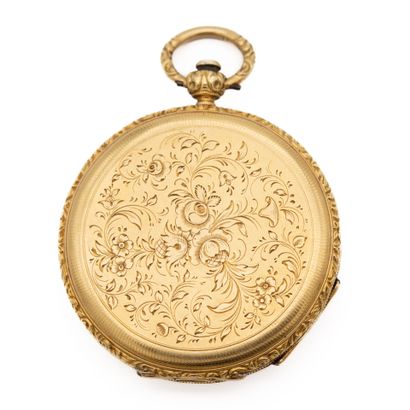 18K yellow gold (750) collar watch.
Small...