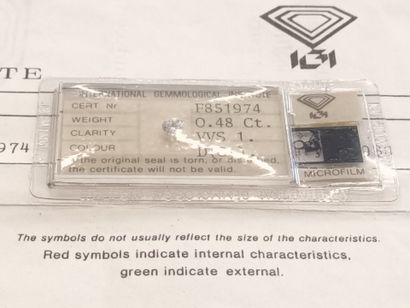 Diamond under seal, IGI certificate of 0.48...