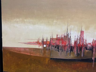 GABRIOT 
Paysage 
Huile sur toile
Signé een...