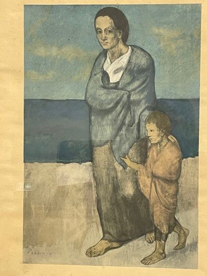 D'après Pablo PICASSO
Femme et efant 
TIrage...