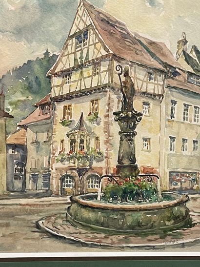Vue de de la ville de Thann en Alsace
Auqaurelle
35...