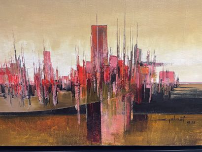 GABRIOT 
Paysage 
Huile sur toile
Signé een...