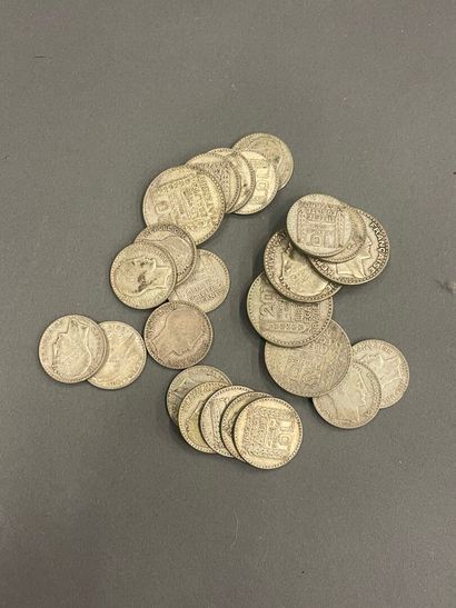 Pieces de 10 et 20 francs en argent Turin....