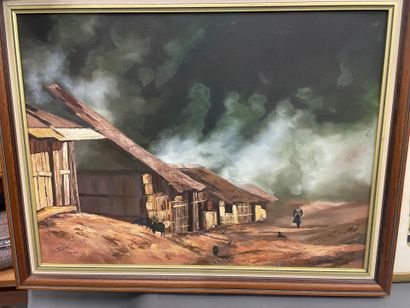 Deux pièces encadrées
Vue de village
Aquarelle
WALIN
Paysage...