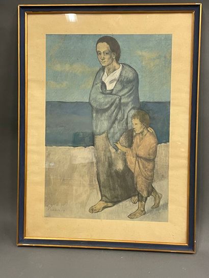 D'après Pablo PICASSO
Femme et efant 
TIrage...