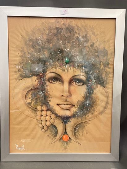 CONSTANT
Femme-bélier,
Aquarelle sur papier...