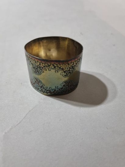Rond de serviette en argent, poinçon MINERVE...