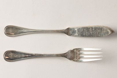 CHRISTOFLE 
Ménagère de couverts à poisson...