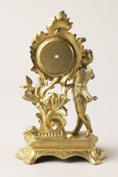 Porte-montre en laiton à décor d'un angelot...