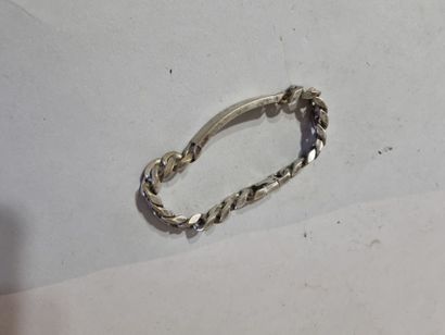 Gourmette en argent, poiçon CRABE, gravée...