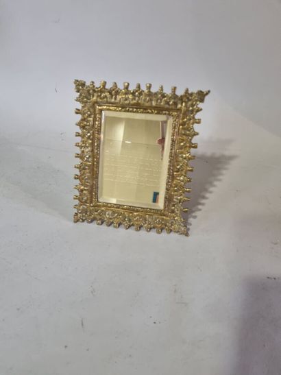 Miroir de table biseauté en laiton 
18 x...
