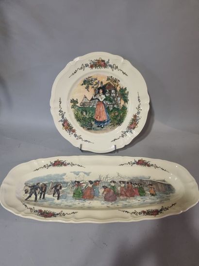 SARREGUEMINES 
Grand plat de service et plat...
