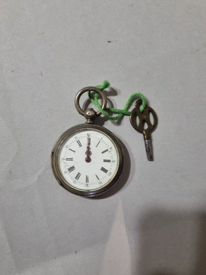 Montre de poche en argent, poinçon CRABE,...