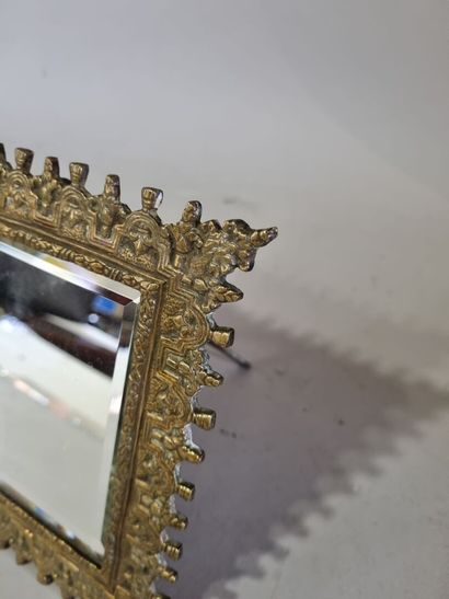 Miroir de table biseauté en laiton 
18 x...