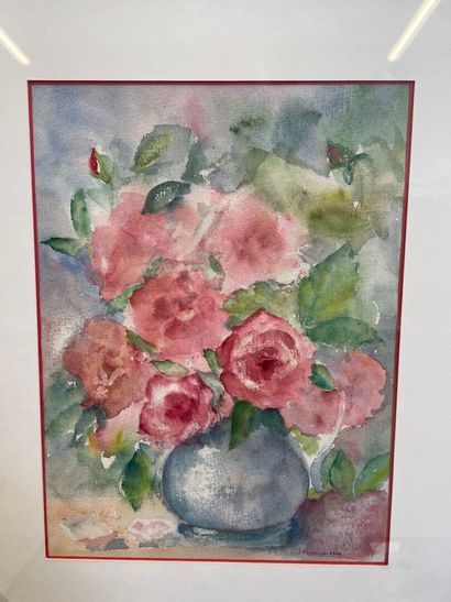 Deux aquarelles, bouquets de fleurs
35 x...
