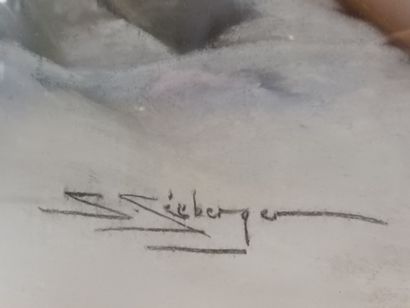 Samuel SIEBERGER,
Femme allongé,
Nu féminin,
Pastel...