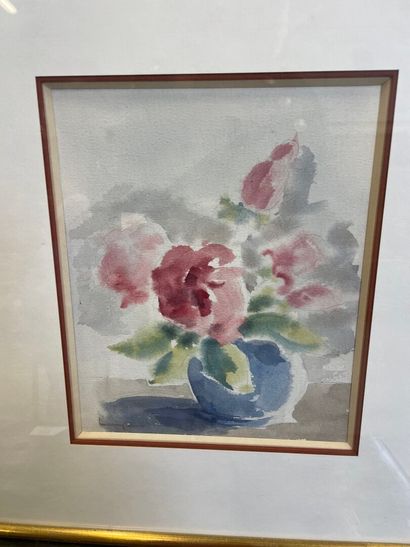 Deux aquarelles, bouquets de fleurs
35 x...