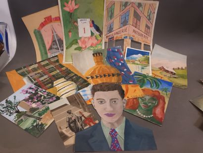 R. SOULIER (XXe),
Un ensemble de gouaches...