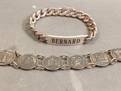 Gourmette en argent avec prénom Bernard 

Pds...
