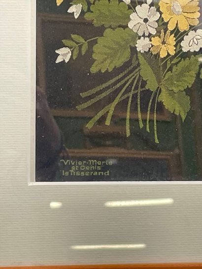 Soie brodée stéphanoise métier Jacquard 
A...