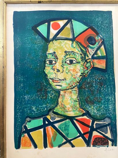 Paul AIZPIRI (191-2016),
L'Arlequin,
Lithographie...