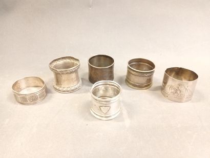 Lot de ronds de serviettes en argent MINERVE...