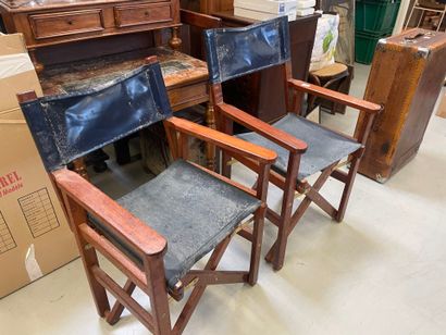 Paire de fauteuils pliant type metteur en...