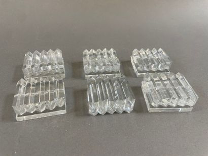 12 Porte couteaux porte nom en cristal moulé...