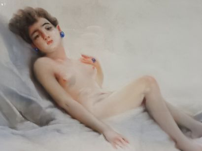 Samuel SIEBERGER,
Femme allongé,
Nu féminin,
Pastel...