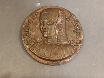 COUTRE, médaille en bronze à l'éffigie d'Anne...
