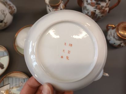 JAPON, fin XIXème, partie de services en...