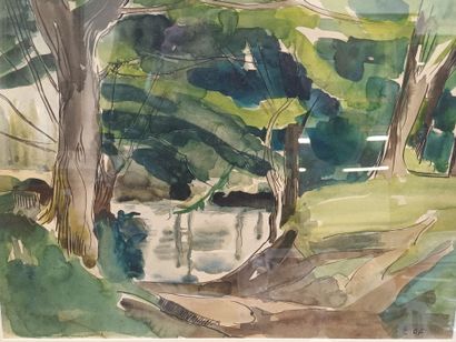 Emile Othon FRIEZ ou FRIESZ,
Paysage en bord...