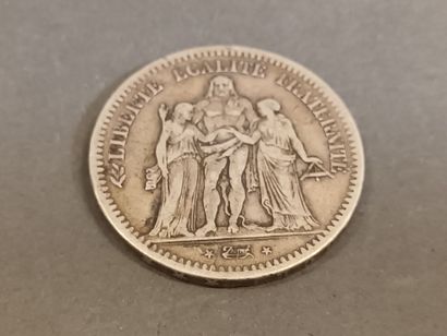 Piece de 5 Francs en argent Hercule, Seconde...