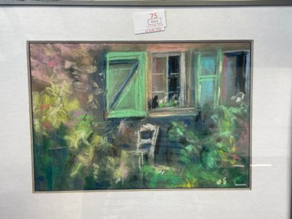 Lot de deux pièces encadrées
Paysage avec...