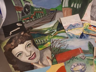 R. SOULIER (XXe),
Ensemble de gouaches sur...