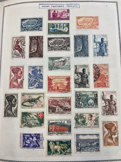 7 albums de timbres 
France, Europe et Monde...