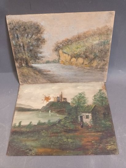 L. TAILLEFER,
Paire de paysages,
Huile sur...
