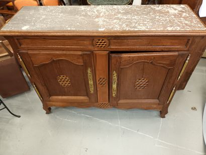 Travail Lorrain,
Buffet en chêne marqueté,...