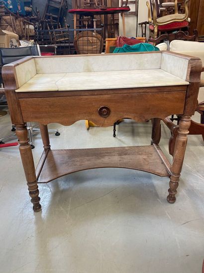 Table de toilette en bois naturel , plateau...
