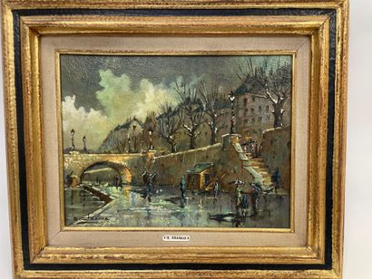 B.FRANCO,
Les quais de Seine à Paris
Huile...